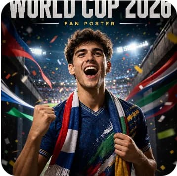 World Cup AI Image Generator — football fan poster template preview