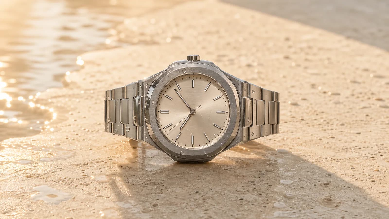 A cinematic luxury watch product reveal with polished reflections and dramatic motion lighting