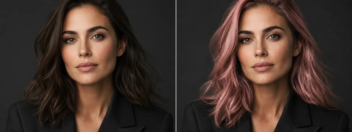 Rose Pink before and after