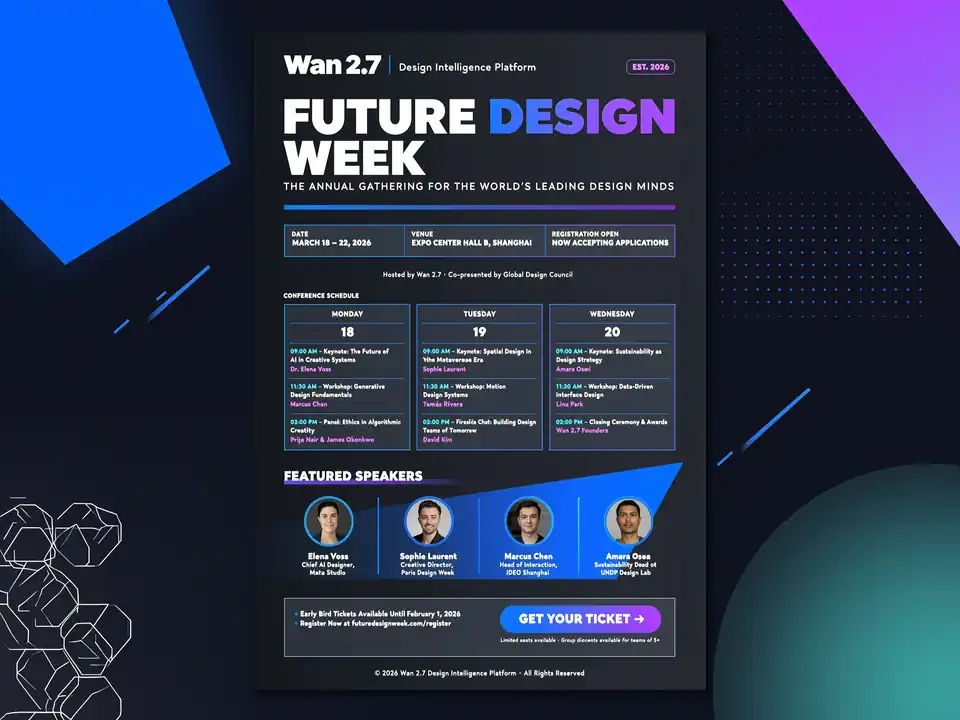 Wan 2.7 Image structured poster and text layout preview
